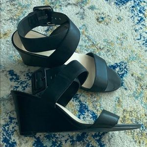 Nine West Black Leather Wedge